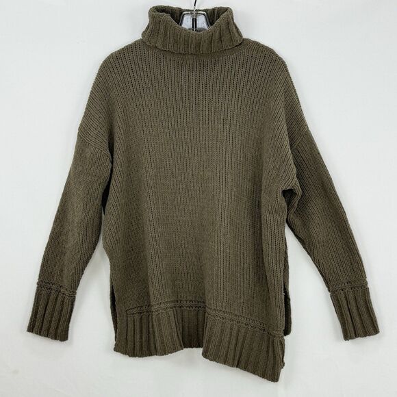Aerie Olive Green Soft Cozy Turtleneck Sweater Size XS slightly oversized - Picture 4 of 16
